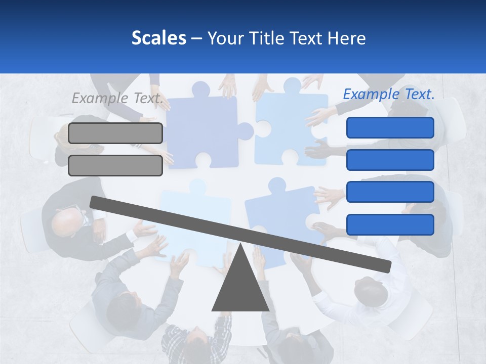 A Group Of People Holding Puzzle Pieces Together PowerPoint Template