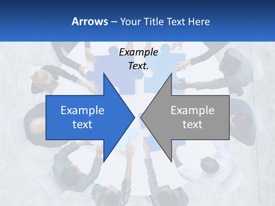 A Group Of People Holding Puzzle Pieces Together PowerPoint Template