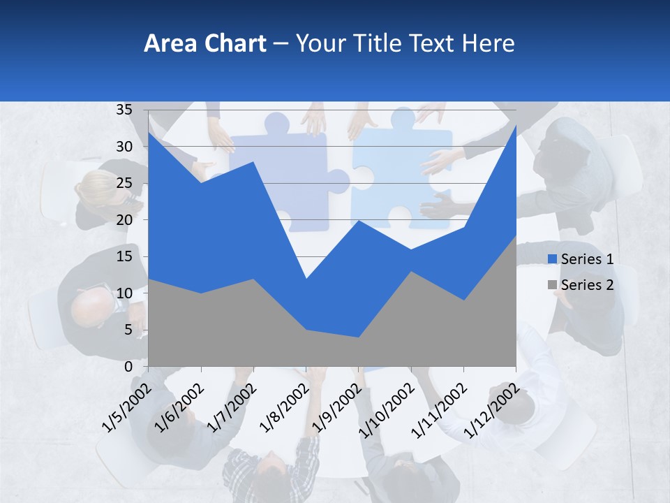 A Group Of People Holding Puzzle Pieces Together PowerPoint Template