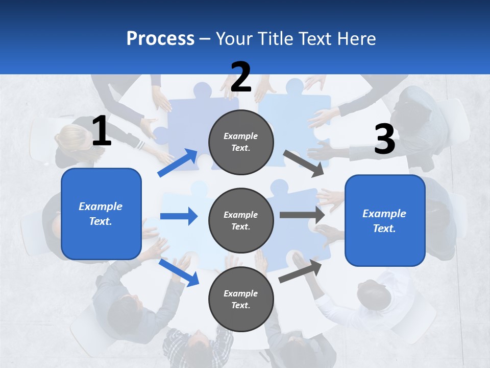 A Group Of People Holding Puzzle Pieces Together PowerPoint Template