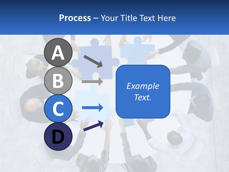 A Group Of People Holding Puzzle Pieces Together PowerPoint Template