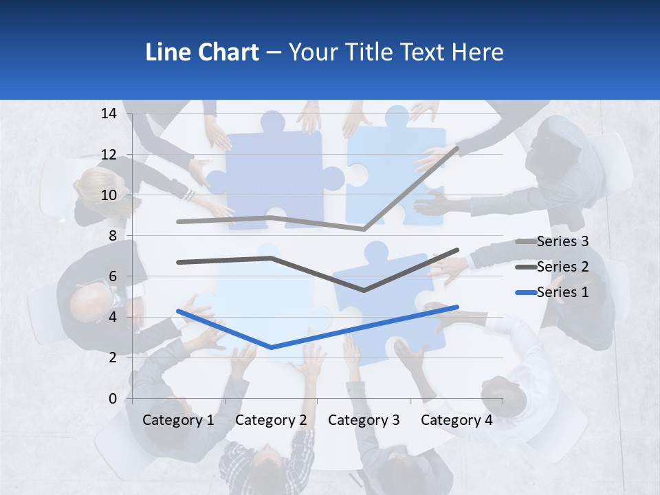 A Group Of People Holding Puzzle Pieces Together PowerPoint Template