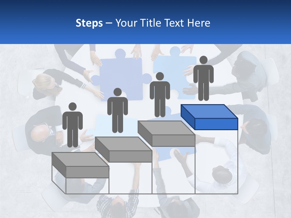 A Group Of People Holding Puzzle Pieces Together PowerPoint Template