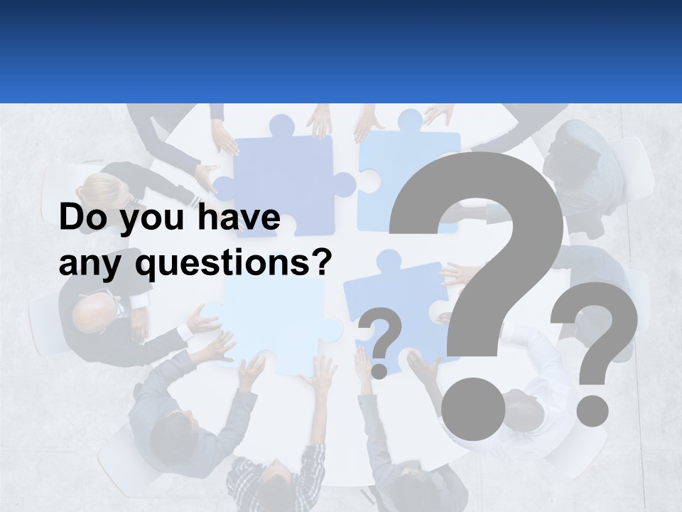 A Group Of People Holding Puzzle Pieces Together PowerPoint Template