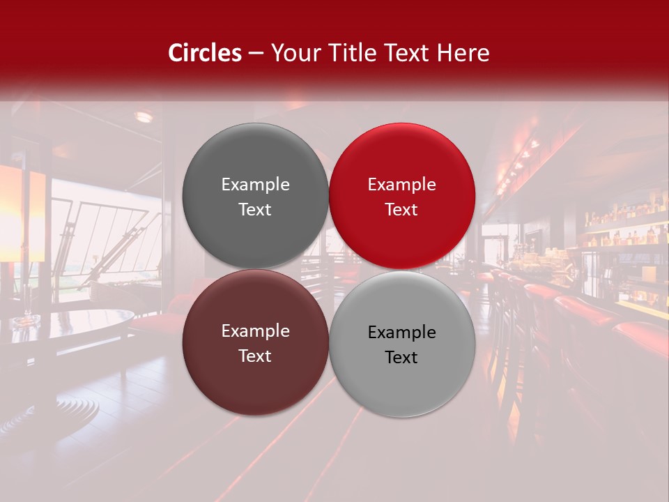 A Bar With Red Chairs And A Bar Counter PowerPoint Template