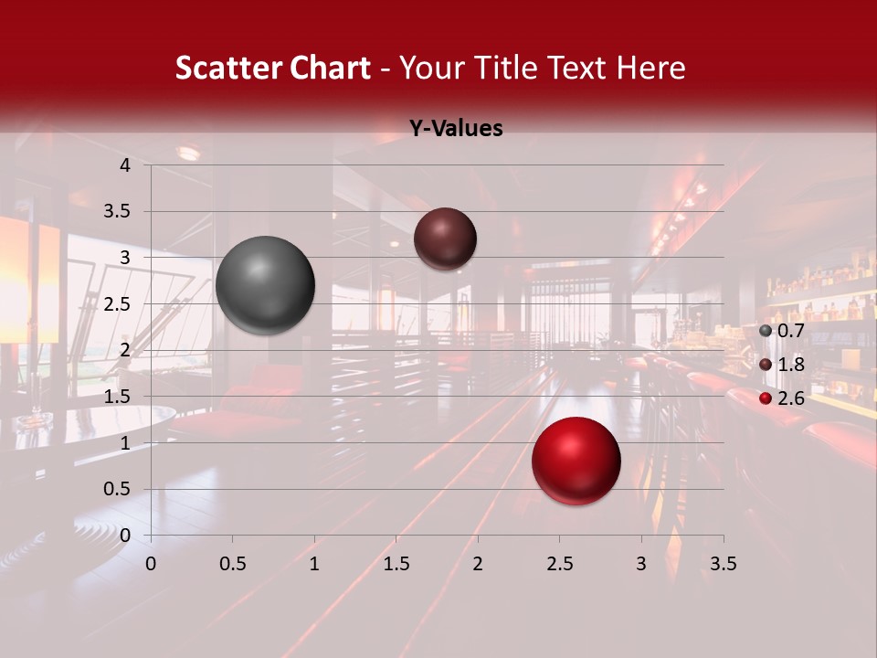 A Bar With Red Chairs And A Bar Counter PowerPoint Template