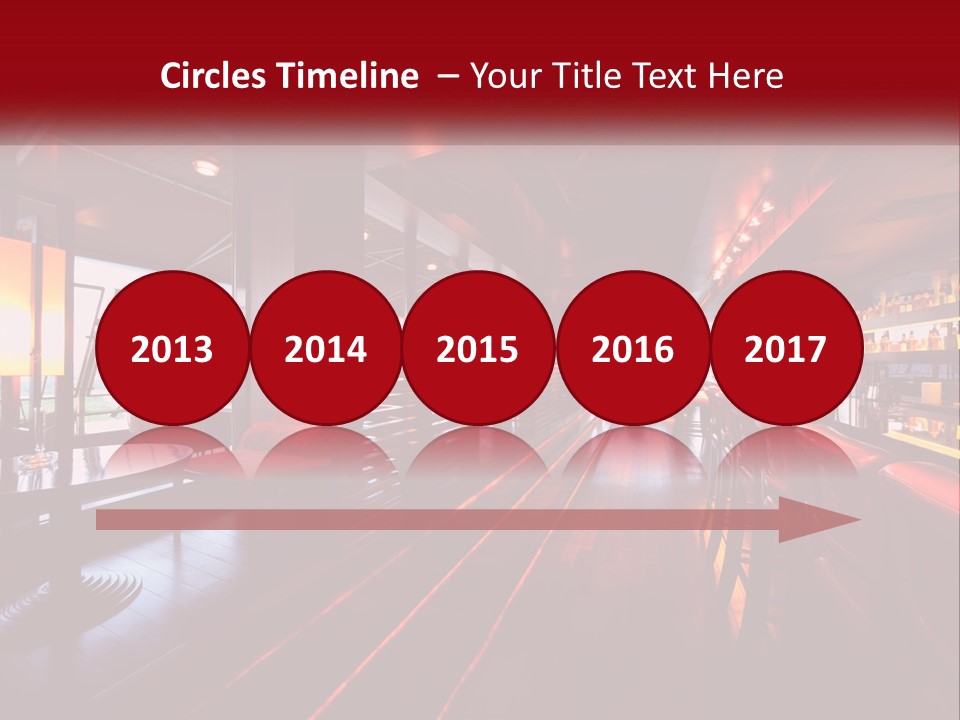 A Bar With Red Chairs And A Bar Counter PowerPoint Template