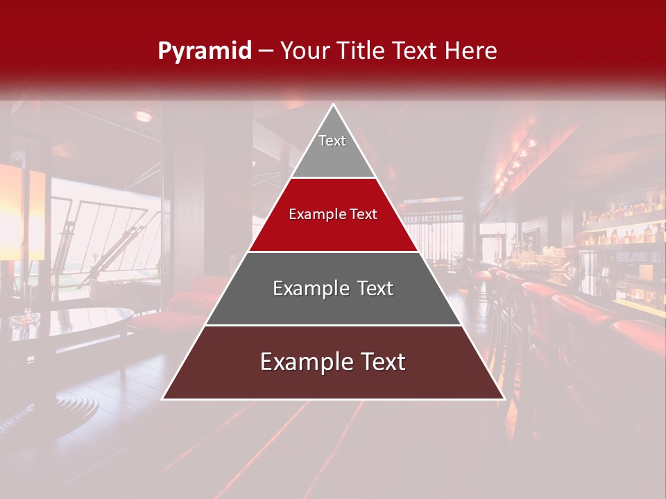 A Bar With Red Chairs And A Bar Counter PowerPoint Template