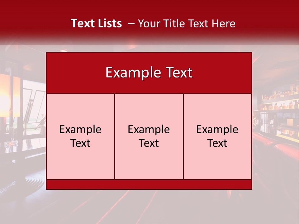 A Bar With Red Chairs And A Bar Counter PowerPoint Template