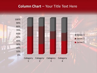 A Bar With Red Chairs And A Bar Counter PowerPoint Template