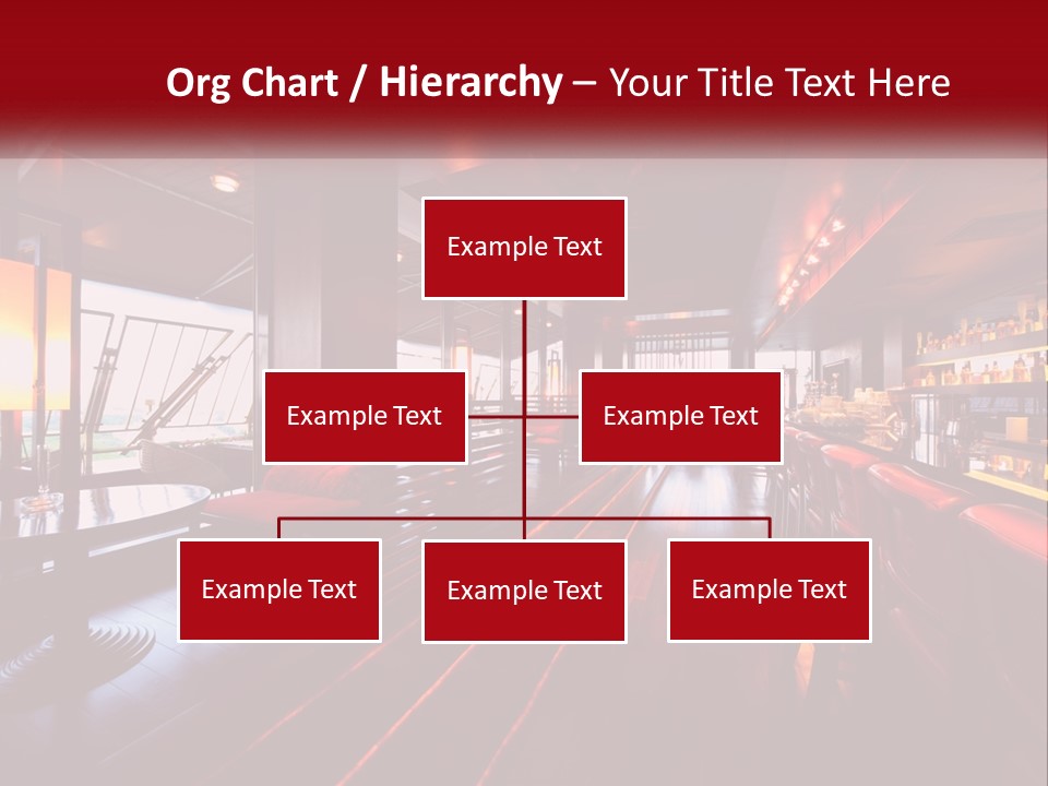 A Bar With Red Chairs And A Bar Counter PowerPoint Template