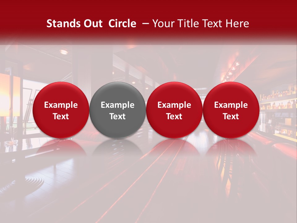 A Bar With Red Chairs And A Bar Counter PowerPoint Template