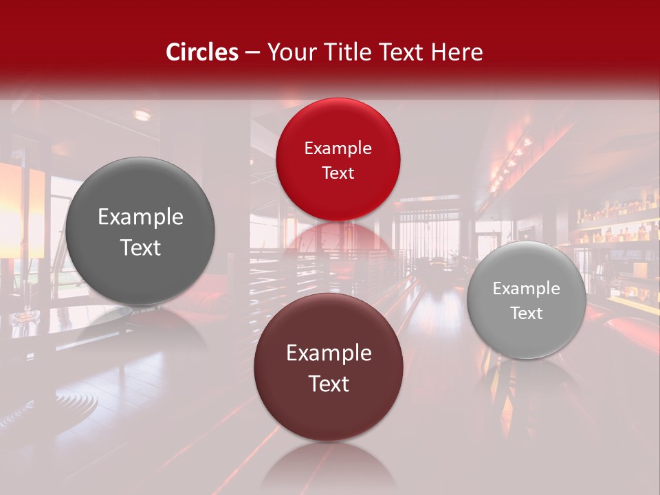 A Bar With Red Chairs And A Bar Counter PowerPoint Template