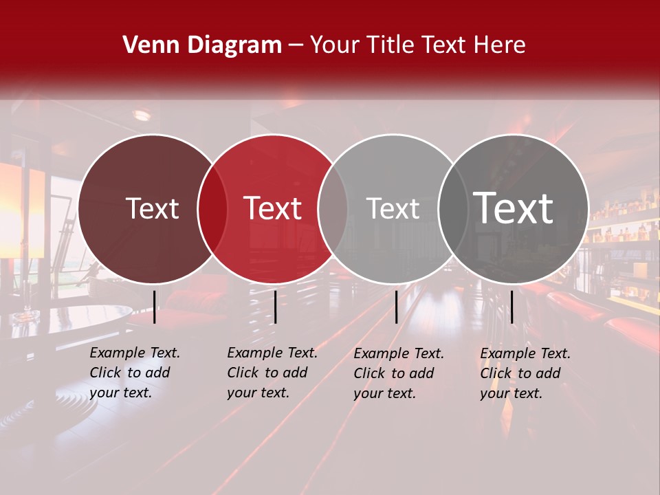 A Bar With Red Chairs And A Bar Counter PowerPoint Template