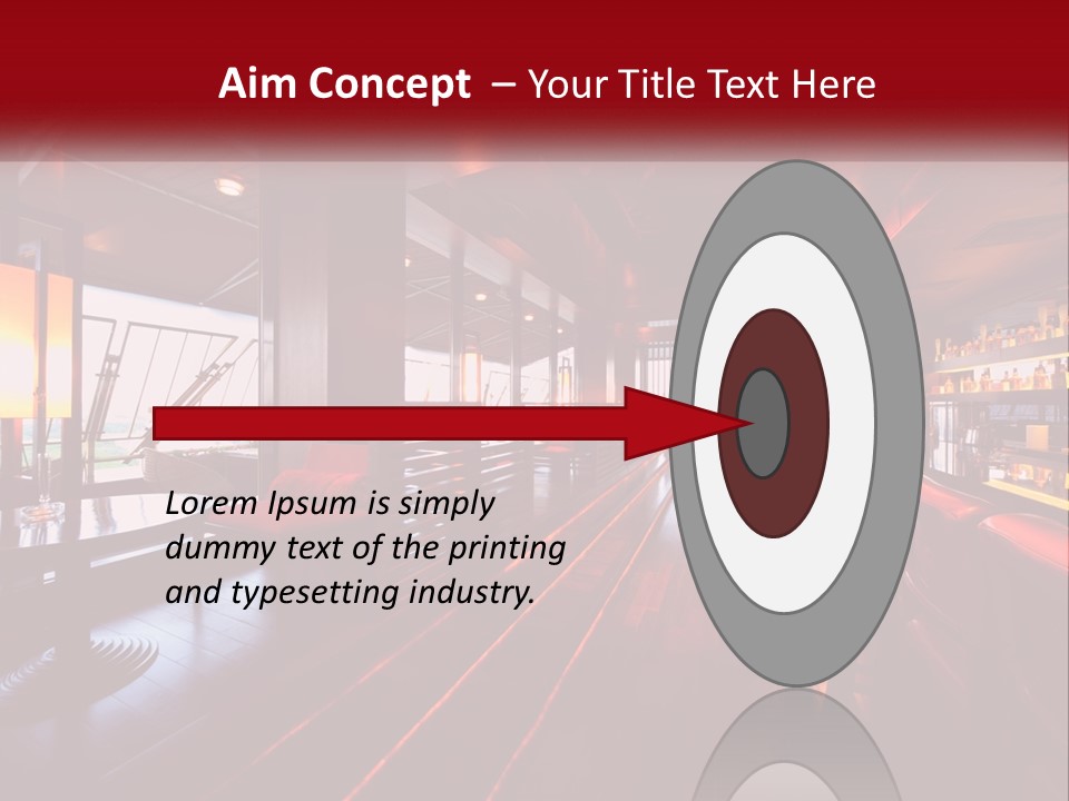 A Bar With Red Chairs And A Bar Counter PowerPoint Template