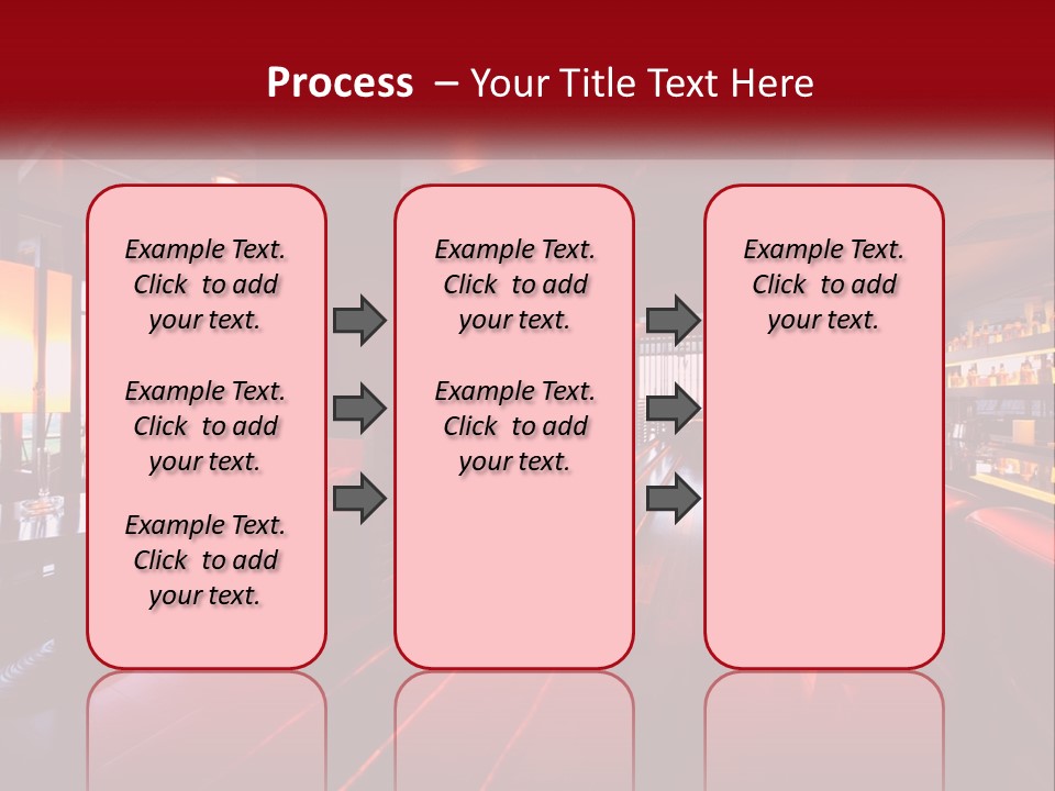 A Bar With Red Chairs And A Bar Counter PowerPoint Template