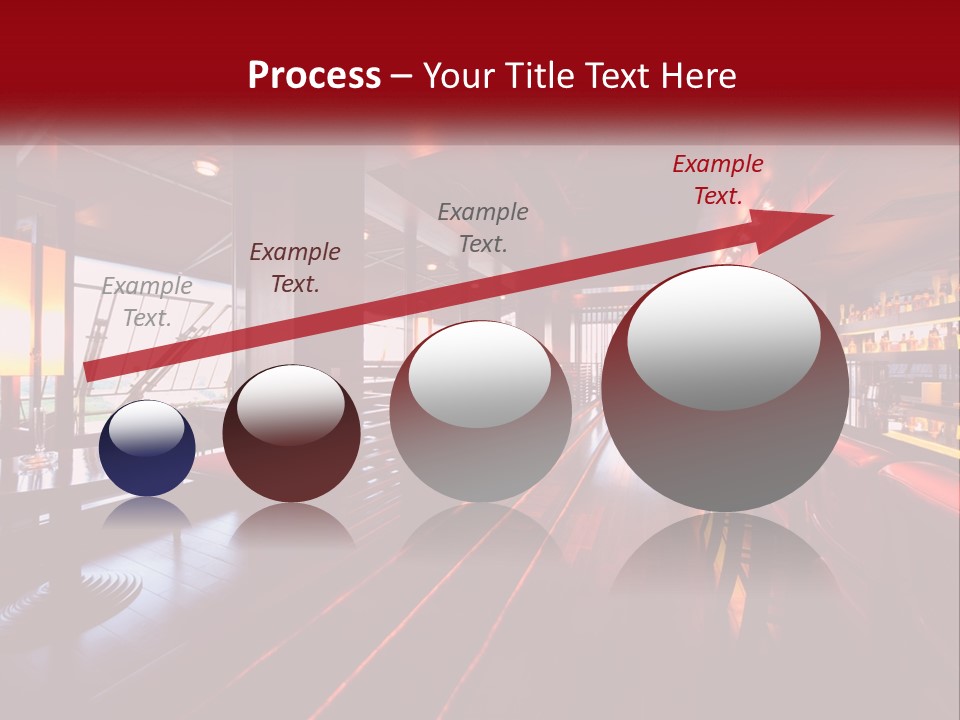 A Bar With Red Chairs And A Bar Counter PowerPoint Template