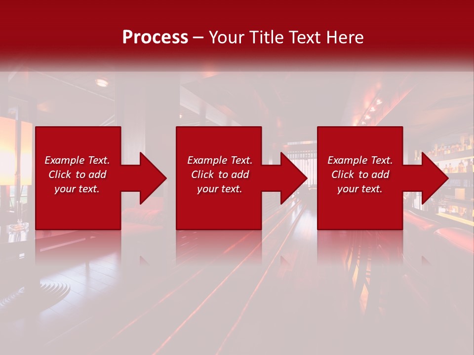 A Bar With Red Chairs And A Bar Counter PowerPoint Template