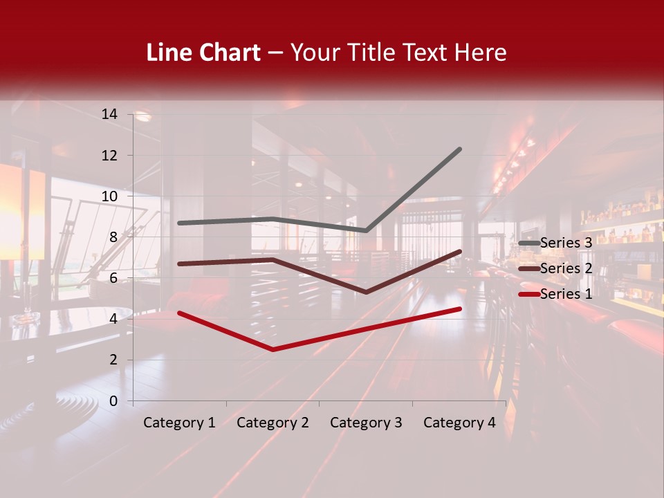 A Bar With Red Chairs And A Bar Counter PowerPoint Template