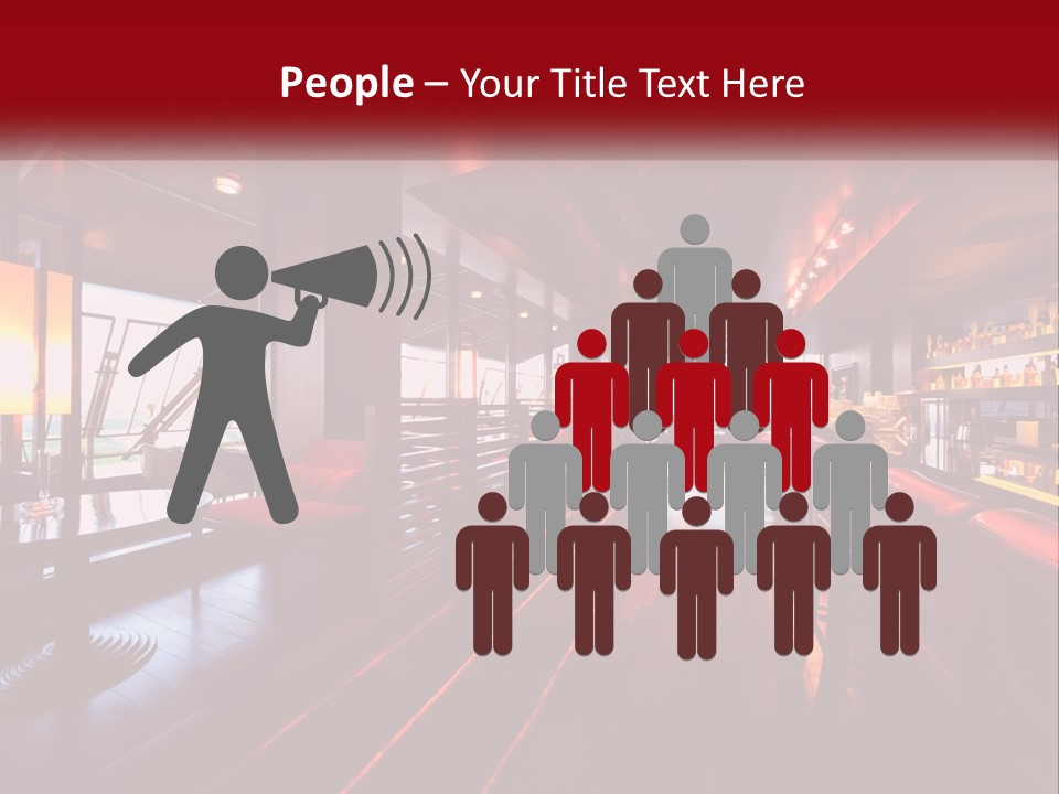 A Bar With Red Chairs And A Bar Counter PowerPoint Template