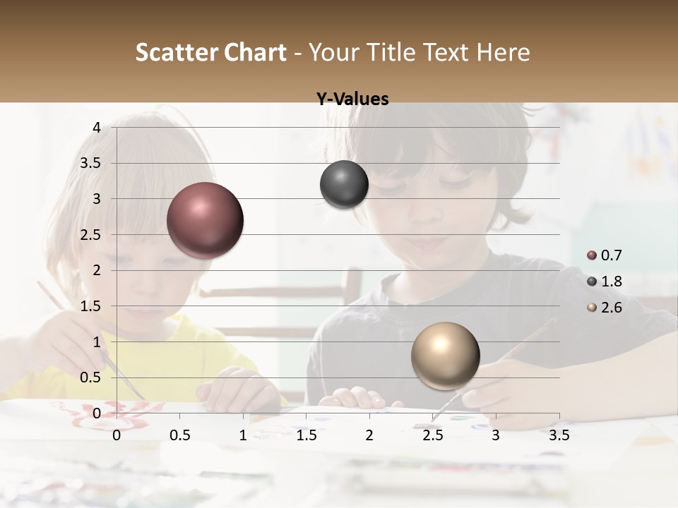 Two Children Sitting At A Table With Paper And Paint PowerPoint Template