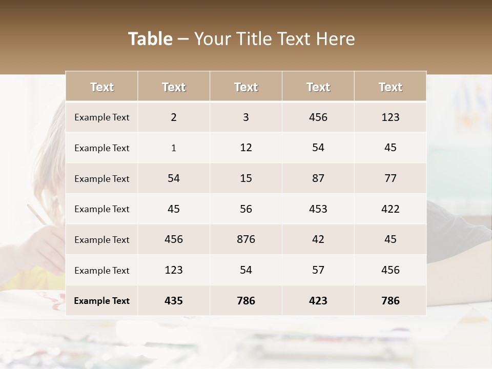 Two Children Sitting At A Table With Paper And Paint PowerPoint Template