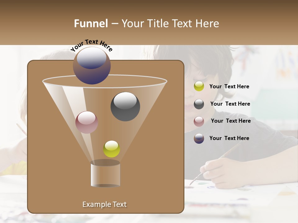 Two Children Sitting At A Table With Paper And Paint PowerPoint Template