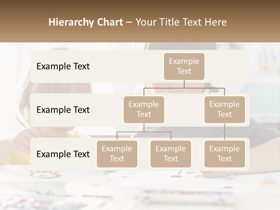 Two Children Sitting At A Table With Paper And Paint PowerPoint Template