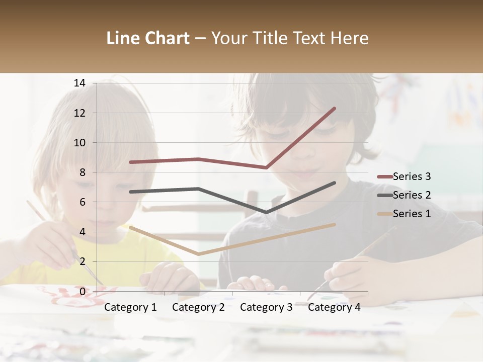 Two Children Sitting At A Table With Paper And Paint PowerPoint Template