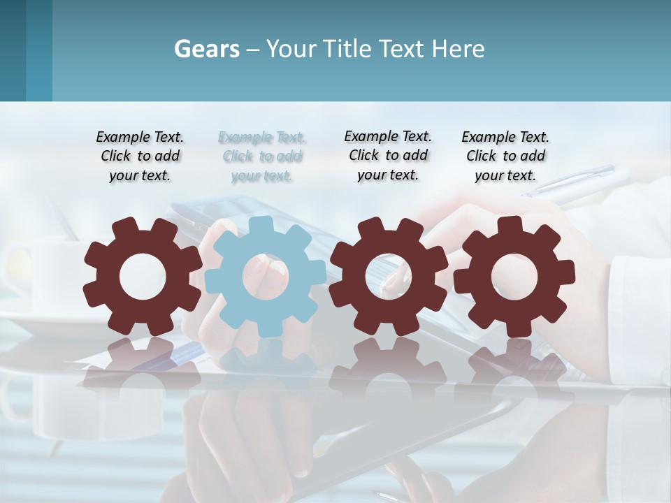 A Person Using A Laptop Computer On A Desk PowerPoint Template