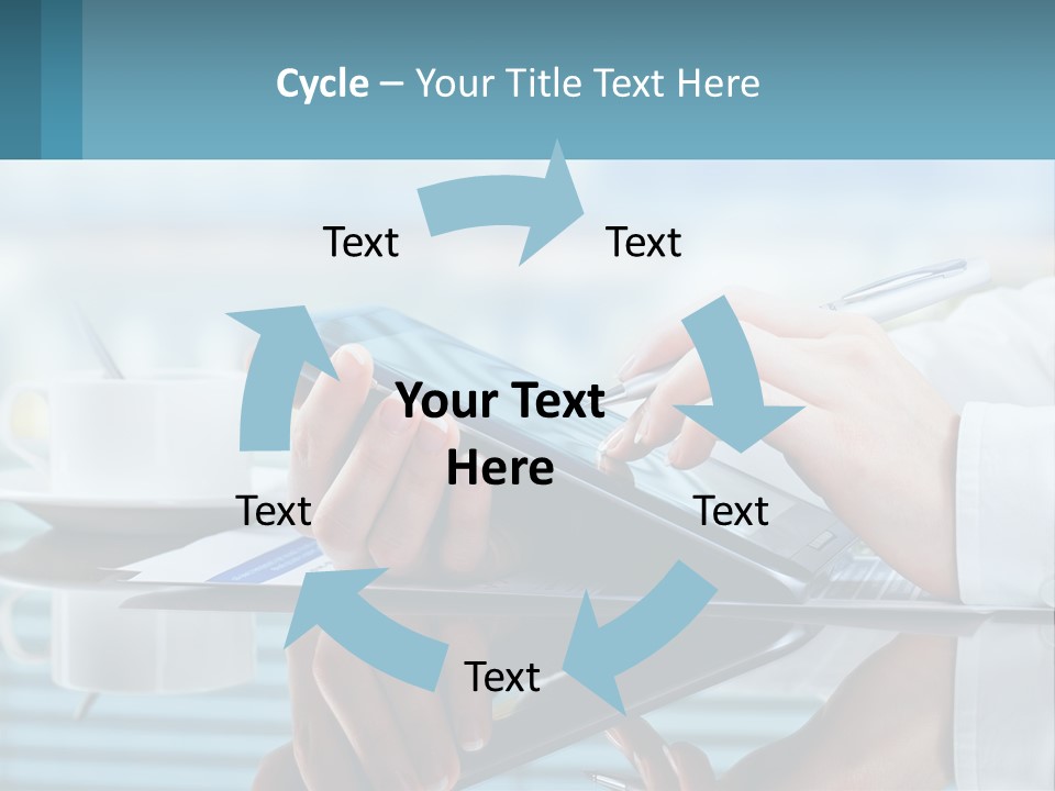 A Person Using A Laptop Computer On A Desk PowerPoint Template