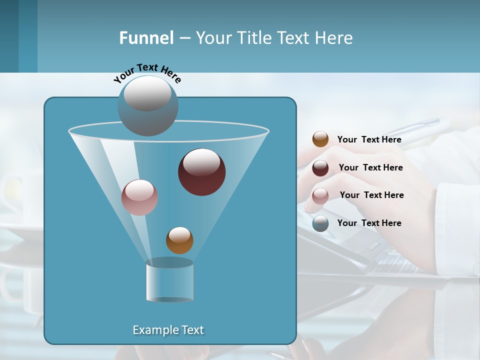A Person Using A Laptop Computer On A Desk PowerPoint Template