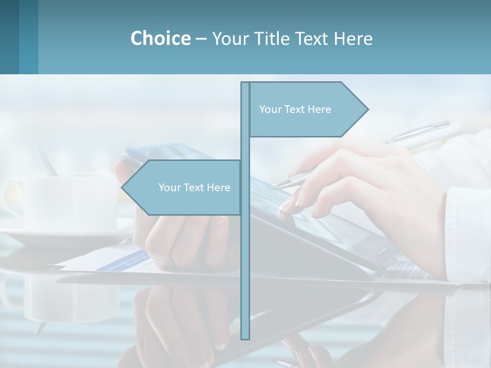 A Person Using A Laptop Computer On A Desk PowerPoint Template