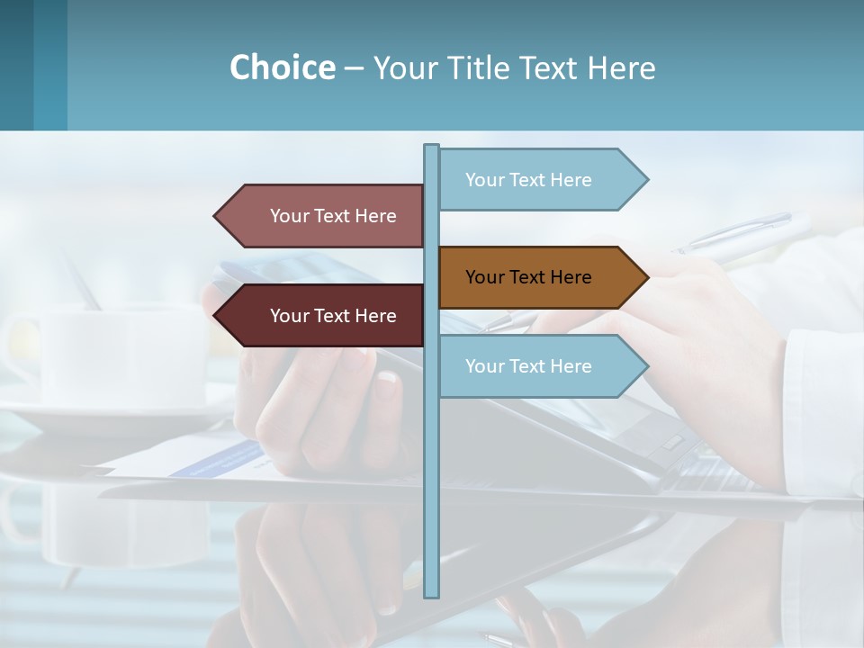 A Person Using A Laptop Computer On A Desk PowerPoint Template