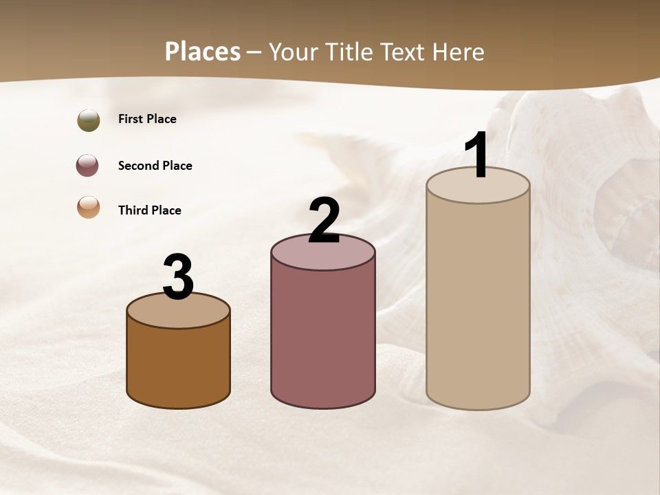 A Sea Shell On A Sandy Beach Powerpoint Template PowerPoint Template