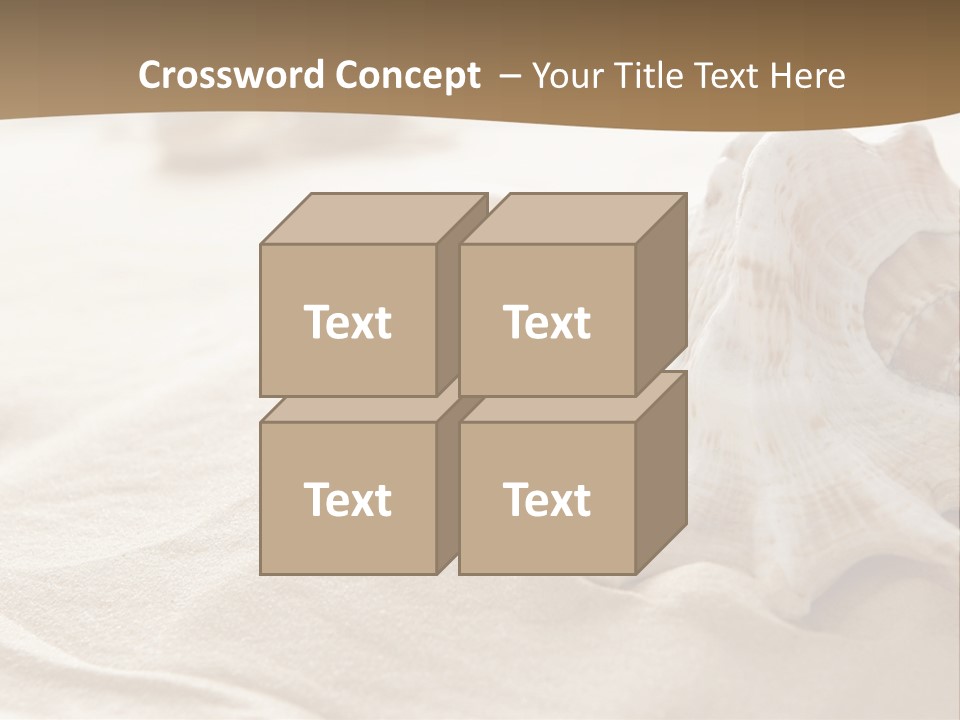 A Sea Shell On A Sandy Beach Powerpoint Template PowerPoint Template