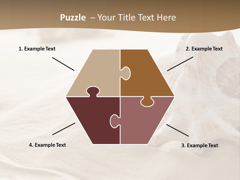 A Sea Shell On A Sandy Beach Powerpoint Template PowerPoint Template