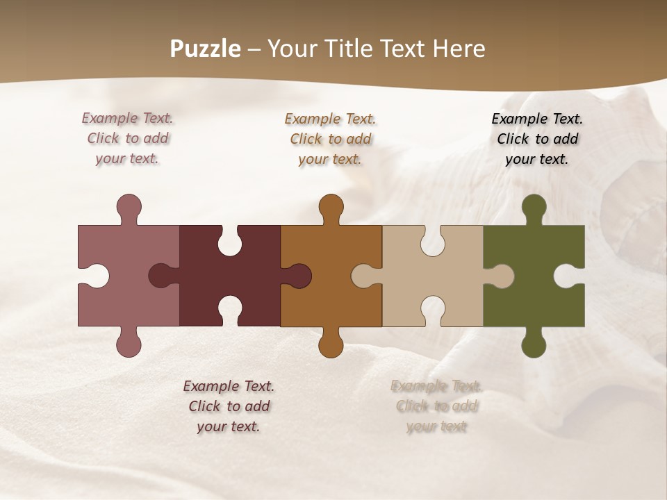 A Sea Shell On A Sandy Beach Powerpoint Template PowerPoint Template