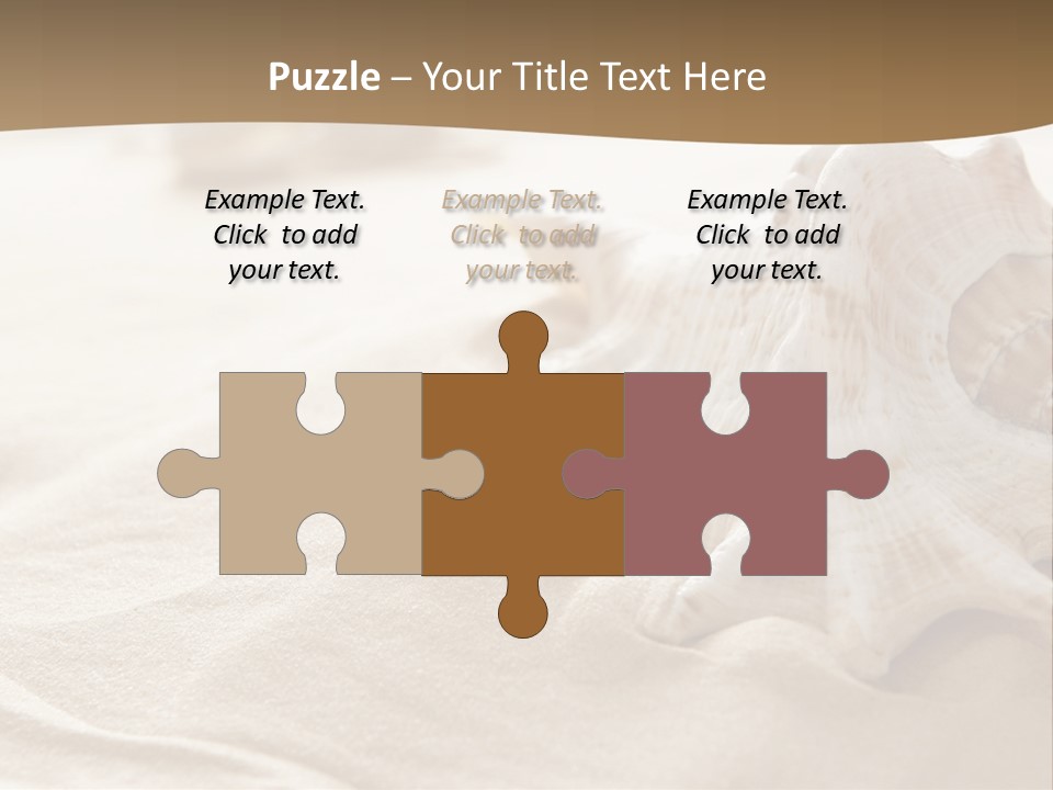 A Sea Shell On A Sandy Beach Powerpoint Template PowerPoint Template