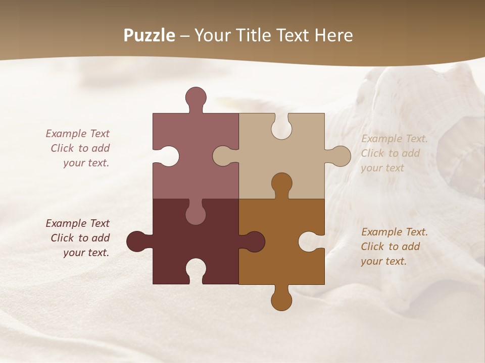 A Sea Shell On A Sandy Beach Powerpoint Template PowerPoint Template