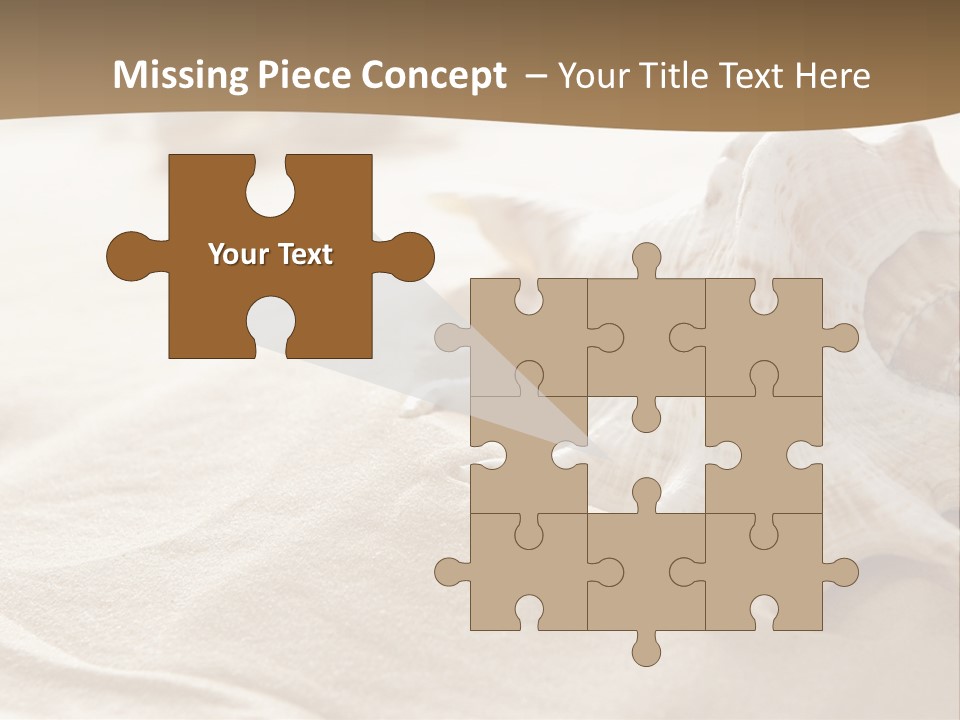 A Sea Shell On A Sandy Beach Powerpoint Template PowerPoint Template