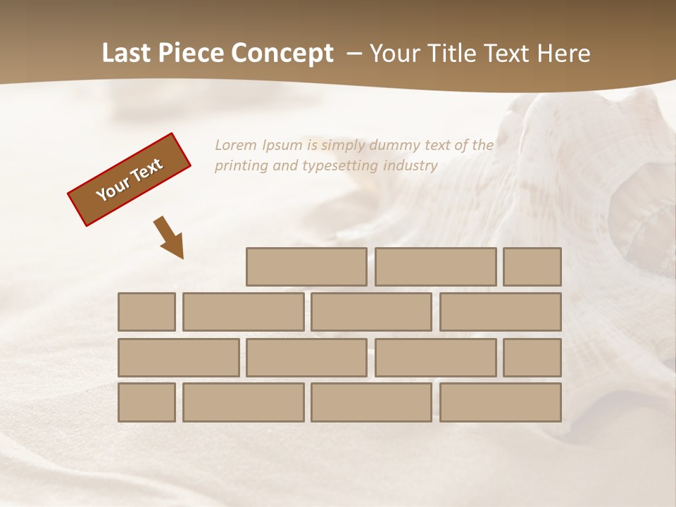 A Sea Shell On A Sandy Beach Powerpoint Template PowerPoint Template