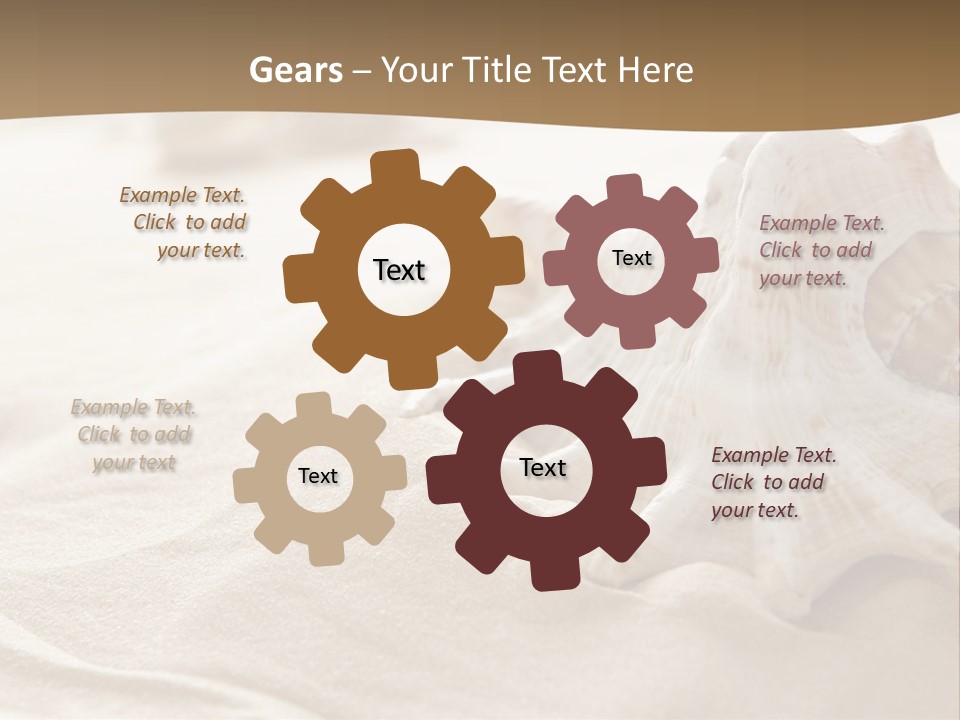 A Sea Shell On A Sandy Beach Powerpoint Template PowerPoint Template