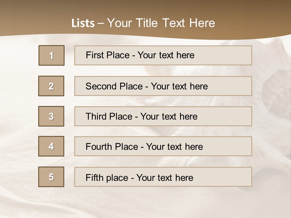 A Sea Shell On A Sandy Beach Powerpoint Template PowerPoint Template