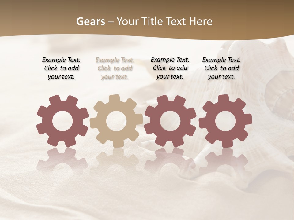 A Sea Shell On A Sandy Beach Powerpoint Template PowerPoint Template