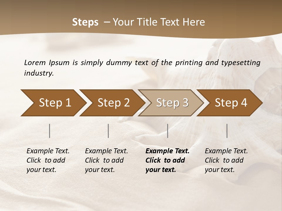 A Sea Shell On A Sandy Beach Powerpoint Template PowerPoint Template