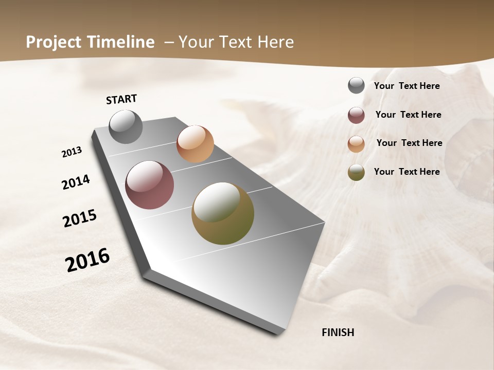 A Sea Shell On A Sandy Beach Powerpoint Template PowerPoint Template