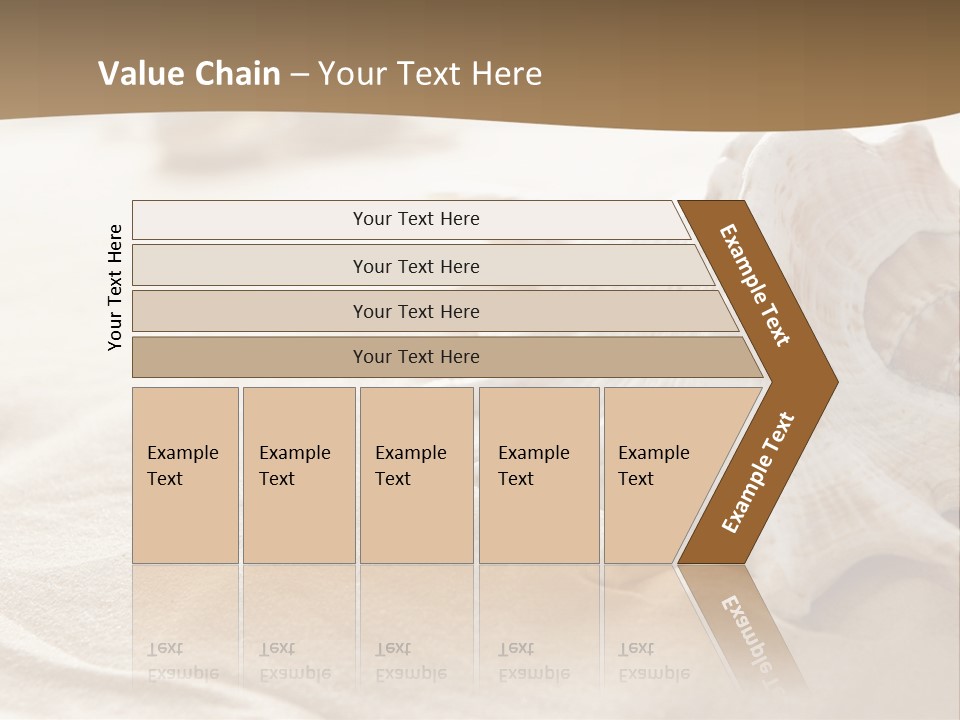 A Sea Shell On A Sandy Beach Powerpoint Template PowerPoint Template