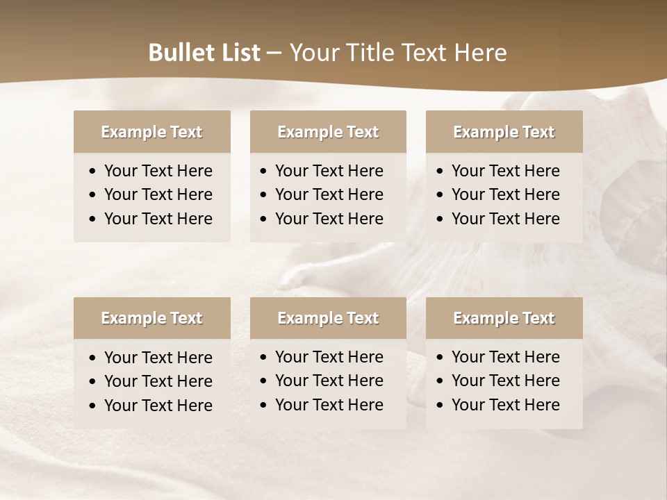 A Sea Shell On A Sandy Beach Powerpoint Template PowerPoint Template