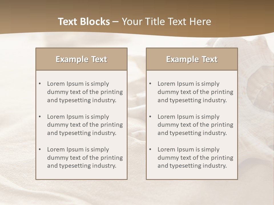A Sea Shell On A Sandy Beach Powerpoint Template PowerPoint Template